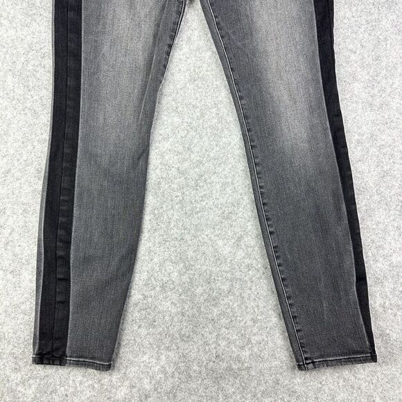 FRAME Denim Le High Skinny Jeans Womens 27 Gray Black Two Tone Side Stripe Slim* - Picture 3 of 13